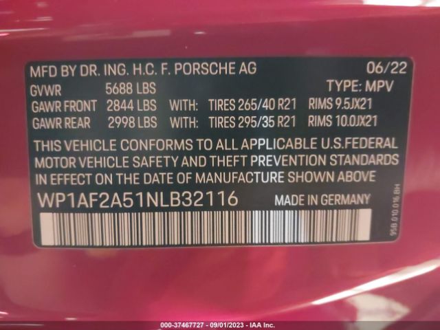 WP1AF2A51NLB32116 Porsche Macan Gts
