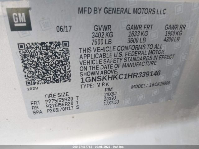 1GNSKHKC1HR339146 Chevrolet Suburban Lt