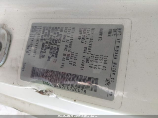 3N6CM0KN7FK720078 Nissan NV200 SV