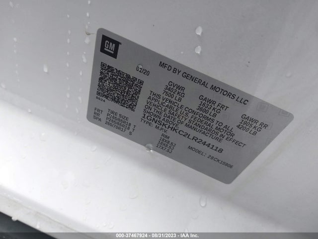 Chevrolet Suburban Lt 2020 1GNSKHKC2LR244118 Image 9