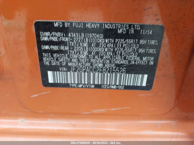JF2GPACC2F8215526 Subaru Xv Crosstrek Premium