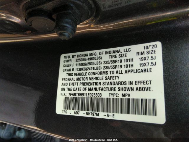 7FART6H91LE023303 Honda Cr-v Hybrid Touring