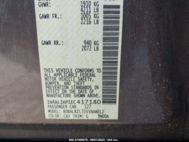 1N4AL3AP1EC417180 Nissan Altima 2.5 S