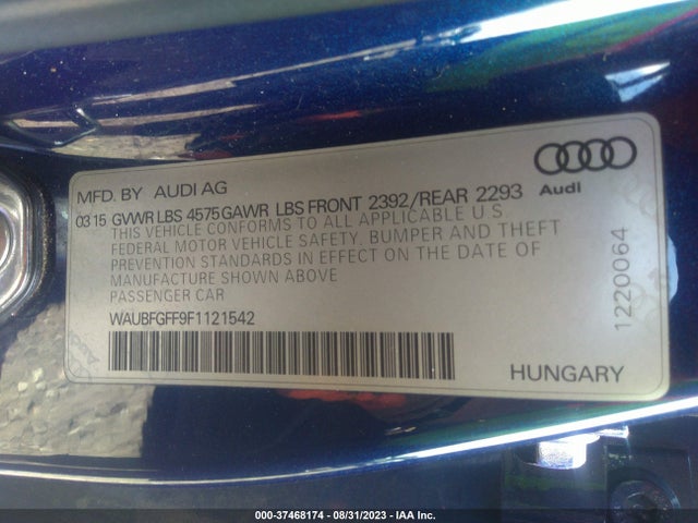 WAUBFGFF9F1121542 Audi S3/a3 2.0t Premium