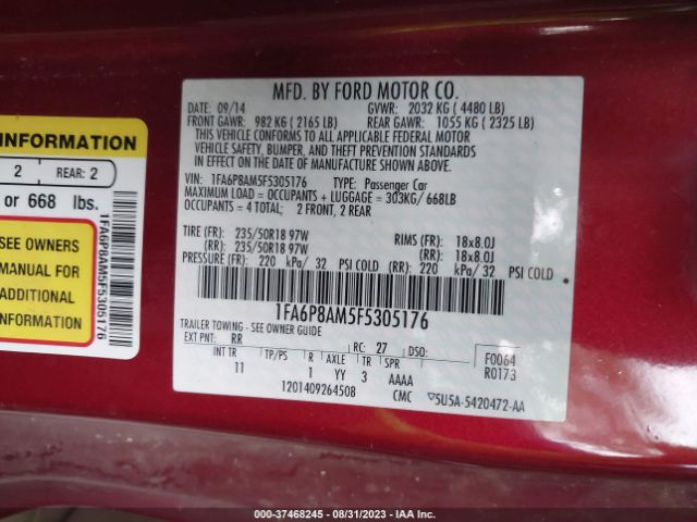 1FA6P8AM5F5305176 Ford Mustang V6