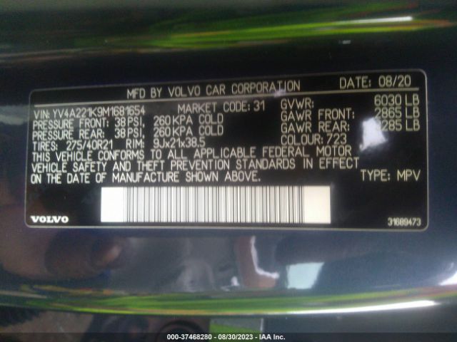 YV4A221K9M1681654 Volvo Xc90 Momentum