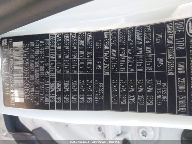 Land Rover Range Rover Evoque Se 2019 SALVP2RX6KH350534 Image 9