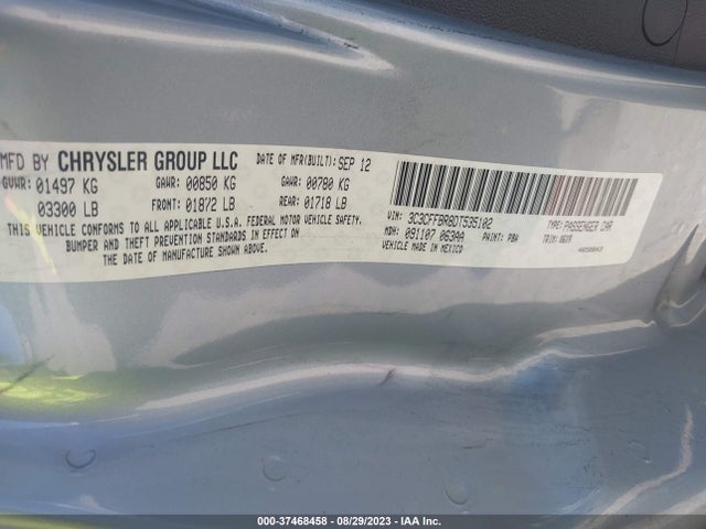 2013 FIAT 500 SPORT VIN: 3C3CFFBR8DT535102