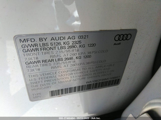 WA1DECF3XM1106827 Audi Q3 S Line Premium