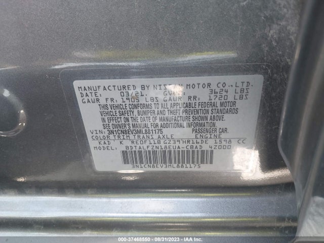 Nissan VERSA SV 2021 3N1CN8EV3ML881175 Image 15