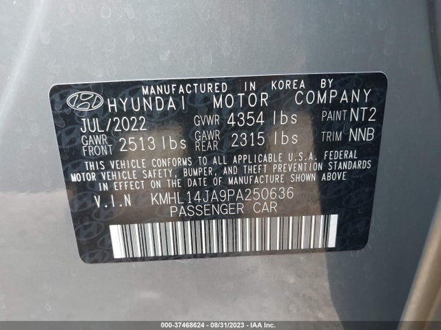 Hyundai SONATA SEL 2023 KMHL14JA9PA250636 Image 9