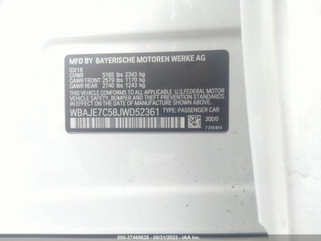WBAJE7C58JWD52361 BMW 5 Series 540i Xdrive