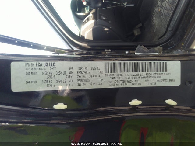 1C4RJFAG6HC802114 Jeep Grand Cherokee Laredo