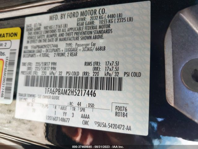 1FA6P8AM2H5217446 Ford Mustang V6