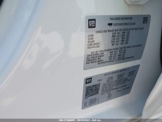 2022 Chevrolet Silverado 1500, VIN: 1GCPWCED8NZ103146