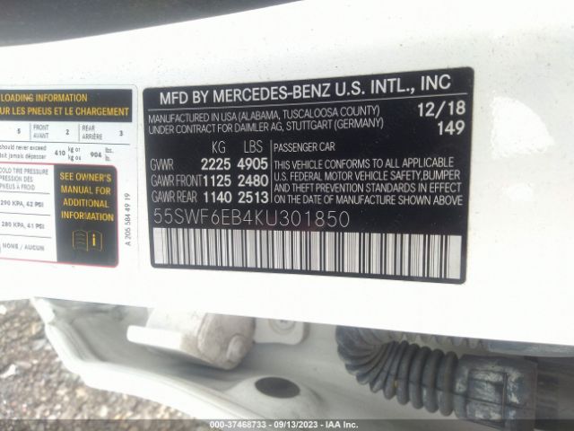 55SWF6EB4KU301850 Mercedes-Benz C-class Amg C 43
