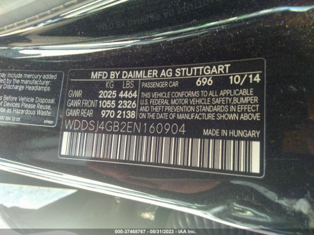 WDDSJ4GB2EN160904 Mercedes-Benz Cla-class Cla 250