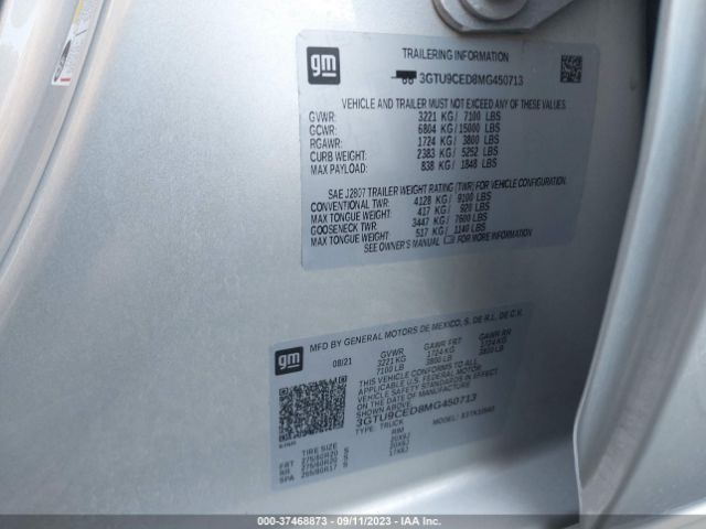 3GTU9CED8MG450713 GMC Sierra 1500 Elevation