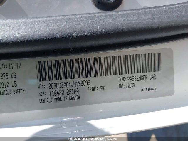 2018 DODGE CHALLENGER SXT PLUS VIN: 2C3CDZAG4JH199699