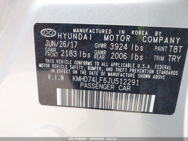 Hyundai ELANTRA SE 2018 KMHD74LF6JU512291 Image 9