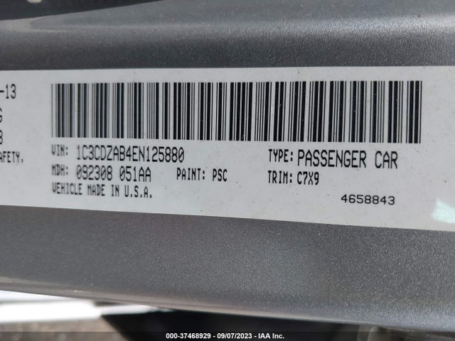 Dodge AVENGER SE 2014 1C3CDZAB4EN125880 Image 9