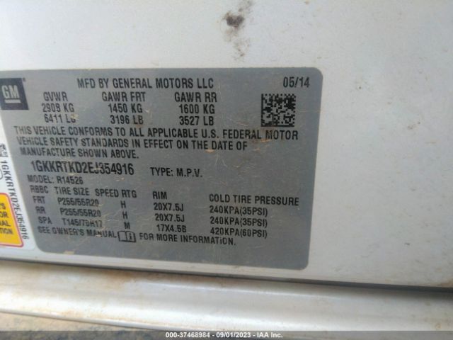 1GKKRTKD2EJ354916 GMC Acadia Denali