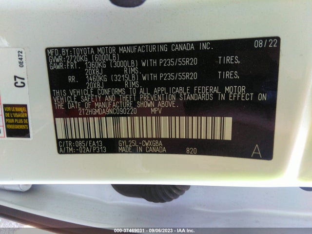 2T2HGMDA9NC090220 Lexus Rx Rx 450h