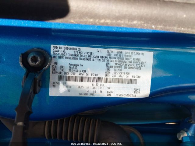 1FADP3F29GL372376 Ford FOCUS SE