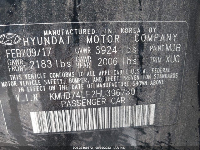 Hyundai ELANTRA SE 2017 KMHD74LF2HU396730 Image 9