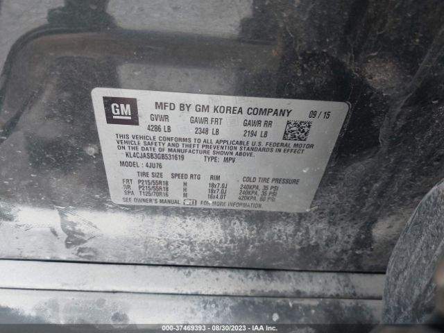 KL4CJASB3GB531619 Buick Encore
