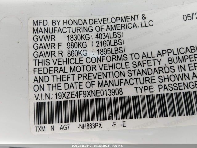 Honda Insight Touring 2022 19XZE4F9XNE013908 Image 9