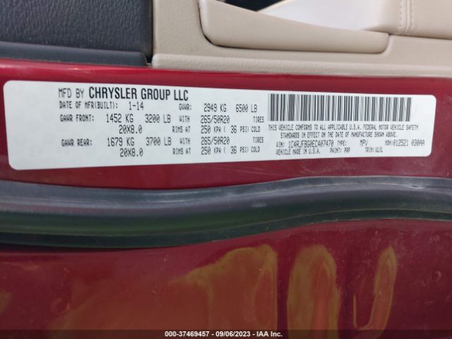 1C4RJFBG0EC407470 Jeep Grand Cherokee Limited