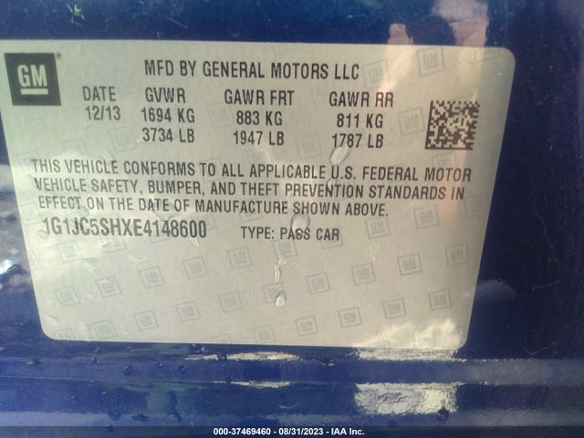 Chevrolet SONIC LT 2014 1G1JC5SHXE4148600 Image 9
