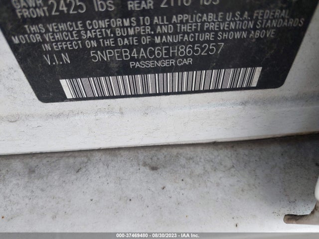 Hyundai SONATA GLS 2014 5NPEB4AC6EH865257 Image 9