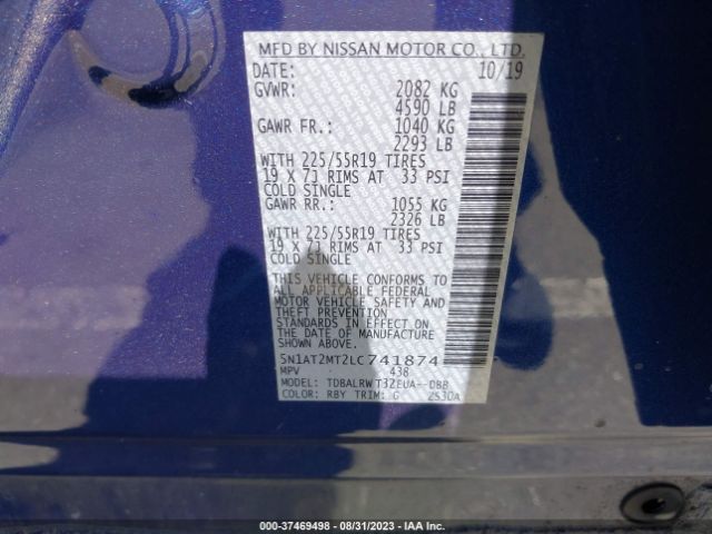 5N1AT2MT2LC741874 Nissan Rogue Sl