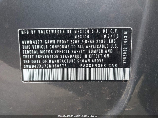 3VWD17AJ7EM360673 Volkswagen Jetta Sedan Se