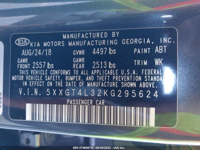 5XXGT4L32KG295624 KIA Optima S