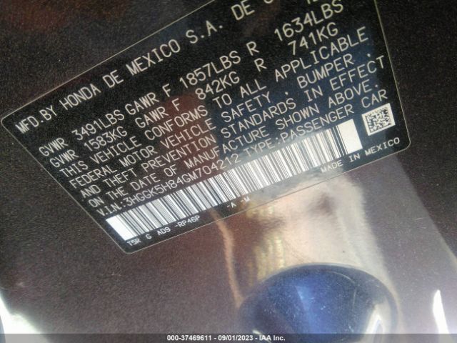 3HGGK5H84GM704212 Honda Fit Ex-l