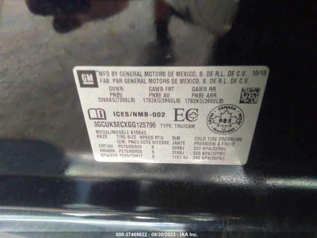 Chevrolet Silverado 1500 Ltz 2016 3GCUKSECXGG125796 Image 9