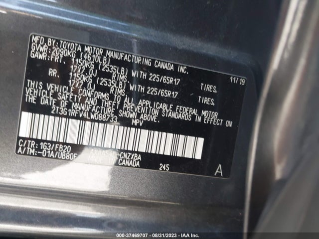 Toyota RAV4 LE 2020 2T3G1RFV4LW088733 Image 16