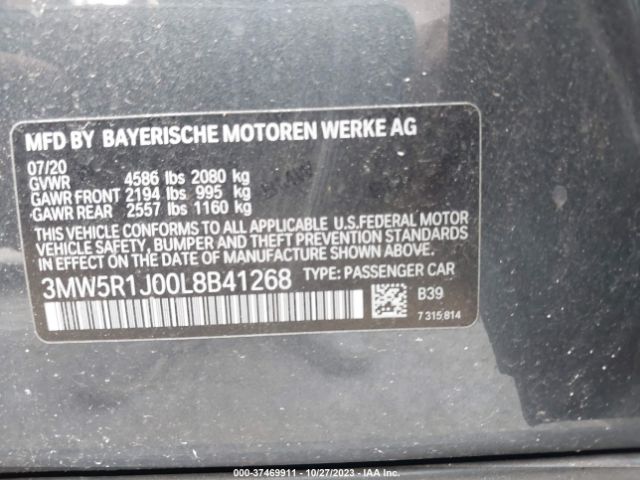 3MW5R1J00L8B41268 BMW 3 Series 330i