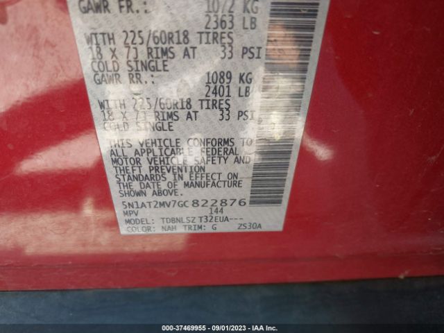 5N1AT2MV7GC822876 Nissan Rogue Sl