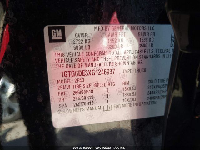 1GTG6DE3XG1246937 GMC Canyon 4wd Slt