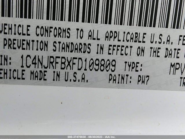 1C4NJRFBXFD109809 Jeep Patriot High Altitude Edition