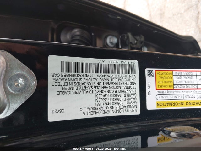 2023 HONDA ACCORD SEDAN EX VIN: 1HGCY1F35PA040576