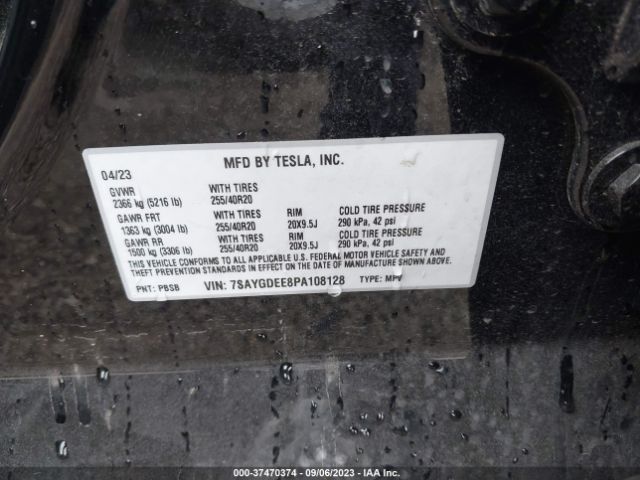 7SAYGDEE8PA108128 Tesla Model Y Long Range
