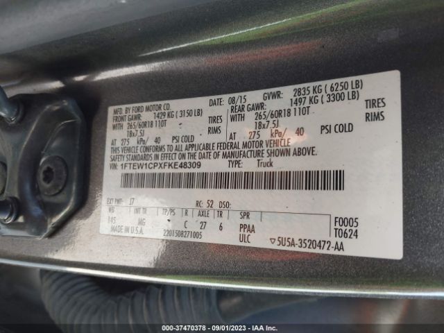 1FTEW1CPXFKE48309 Ford F-150 Xl/lariat/xlt
