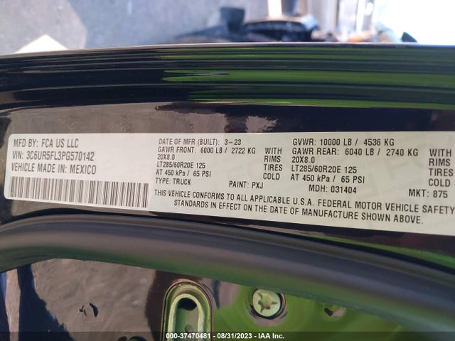 2023 Ram 2500, VIN: 3C6UR5FL3PG570142