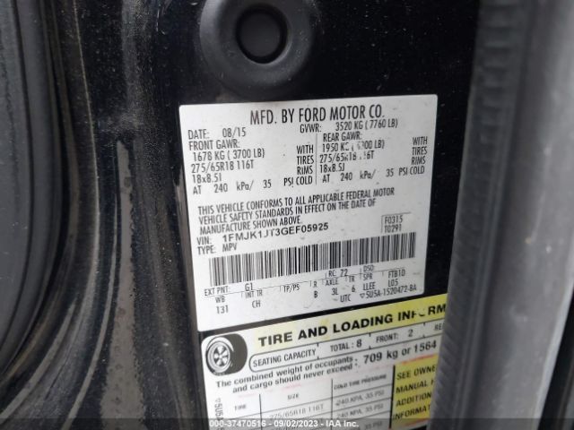 1FMJK1JT3GEF05925 Ford Expedition El Xlt/king Ranch