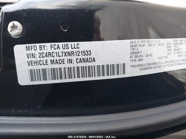 Chrysler Pacifica Hybrid Touring L 2022 2C4RC1L7XNR121533 Image 14